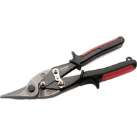 Dynamic Tools 10" Aviation Snips, Cuts Left, Red Handle-Cut (inches): 1.70"
