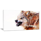 Designart Snarling Wolf Canvas Art Print, 5 Panels, (PT2350-32-16)-Print