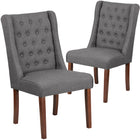 Flash Furniture HERCULES Preston Series Tufted Parsons Chair - Grey Fabric - 2 Pack-Grey Fabric Upholstery