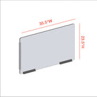 Mark Maker Modular Sneeze Guard Side - 35.5" W x 23.5" H panel 1/4" Clear Acrylic -2 8" aluminum bottom rails - 18" living hinge-Made from 1/4” clear acrylic.