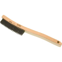 Osborn Curved Handle Scratch Brushes, Steel, 4 x 19 Wire Rows, 13-11/16" Long - 12 Pack-Brush Length: 6"