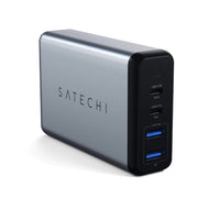 Satechi 75W Dual Type-C Travel Charger - Space Grey-Charge up to four devices simultaneously