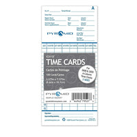 Pyramid Time Systems Bilingual Two-Sided Monthly Time Cards 42415F for 2000 Series Time Clocks, 100 Pack-Two-sided, six column time card records employee punch times up to 31 days