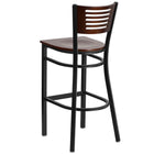 Flash Furniture HERCULES Series Black Slat Back Metal Restaurant Barstool - Walnut Wood Back & Seat - 2 Pack-.625" Thick Plywood Seat