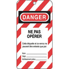 Honeywell Lockout Tags, Plastic, 3" W x 5-3/4" H, French, 50 Pack (SE338)-Height: 5-3/4"