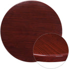 Flash Furniture 36" Round High-Gloss Mahogany Resin Table Top with 2" Thick Drop-Lip-Restaurant Dining Table Top