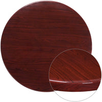 Flash Furniture 36" Round High-Gloss Mahogany Resin Table Top with 2" Thick Drop-Lip-Restaurant Dining Table Top