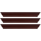 kieragrace Madison Contoured Wall Ledge & Shelf, 24", Espresso, 3 Pack-Measurement and weight capacity: each floating shelf measures 24"L x 4.75"W x 3"H. significant width means you have nearly 2 feet of the beautiful display, creating maximum storage space. each shelf holds up to 10 pounds which allows you to place items with a little more weight on each shelf