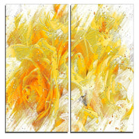 Designart Yellow Tulips Canvas Art Print, 40"W x 40"H, 2 Panels, (PT3429-40-40)-Print