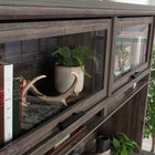Sauder 433683 Aspen Post Large Hutch - Pebble Pine-Quick and easy assembly with slide-on moldings.