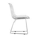 Nicer Furniture Bertoia Style Wire Side Chair - White - 2 Pack-Weight Capacity: 250 lb