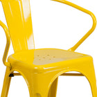 Flash Furniture Yellow Metal Indoor-Outdoor Chair with Arms-Integrated Arms