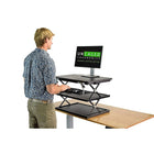 Uncaged Ergonomics CHANGEdesk Adjustable Height Standing Desk Riser with Adjustable Keyboard Tray, Black (CDM-B)-Large, premium quality top panel in Black