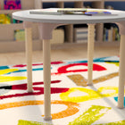 Flash Furniture Bright Beginnings 33" Round Commercial Grade Wooden Adjustable Height Classroom Activity Table - Beech/White-Wipe Clean with a Damp Cloth Then Dry