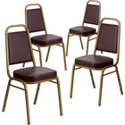Flash Furniture HERCULES Series Crown Back Stacking Banquet Chair in Brown - Copper Vein Frame - 4 Pack-Set of 4 Multipurpose Banquet Chairs