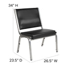 Flash Furniture HERCULES Series Black Antimicrobial Vinyl Bariatric Medical Reception Chair-Silver Vein Powder Coated Frame Finish with Plastic Floor Glides