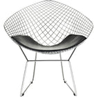 Nicer Furniture Bertoia Style Diamond Wire Chair - Black PU Cushion - 2 Pack-A versatile chair that can be used in any setting