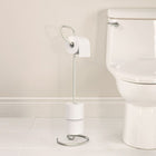 Loo Toilet Caddy, Chrome-Holds up to four toilet paper rolls in reserve and one in-use