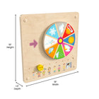 Flash Furniture Bright Beginnings Commercial Grade STEAM Wall Activity Board with Natural Finish and Multicolor Accents, Weather-Installs Onto STEAM Wall Systems with No Tools Required