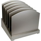 Victor Wood Incline File Desk Organizer, Classic Silver (S8601)-Five full sized, solid wood file slots