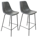 My Home My Living Vintage Faux Leather Counter Stool - Grey - 2 Pack-Vintage grey faux leather upholstery with foam seat and back