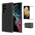 AXS Starter Kit bundle - Ultra Clear Case, Screen Protector and 30w Charger for Samsung Galaxy S23 Ultra-Drop-tested, scratch resistant phone case with shock absorbing air pockets