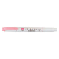 Zebra – Surligneur double pointe style stylo Mildliner, rose doux-Double pointe : biseautée, pastille