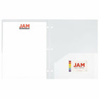 JAM Paper Plastic Heavy Duty 3 Hole Punched Two Pocket School Folder, Clear, 12 Pack (383HHPclg)-12 per pack