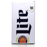 Miller Lite - Refrigerateur compact avec ouvre-bouteille, 3,2 pi3 (90 L), Blanc-Oeuvre d'art officielle accrocheuse de la marque Miller Lite