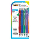 BIC Velocity Mechanical Pencils With Coloured Lead - Assorted Colours - 4 Pack-Add a splash of colour to any page with 4 vibrant colours - blue, green, purple and red mechanical pencils