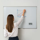 MasterVision Double-Sided Recycled Dry-Erase Whiteboard - 24" x 36" - Aluminum Frame-Includes an adjustable snap-on marker tray and mounting hardware