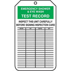 Equipment Status and Inspection Safety Tags, Emergency shower and eye wash test record, SAU707, 25 Pack-Language - English