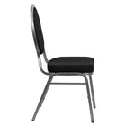 Flash Furniture HERCULES Series Teardrop Back Stacking Banquet Chair in Black Patterned Fabric - Silver Vein Frame-Stacks up to 15 Chairs High