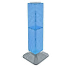 Azar Displays 40" x 8" x 8" Standard 4-Sided Interlocking Pegboard Display Tower, Blue (703387-BLU)-Revolves on a weighted base