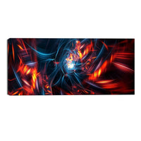Designart Red and Black Coming Apart Contemporary Canvas Art Print, (PT3067-32-16)-Print