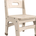Flash Furniture Bright Beginnings Commercial Grade Wooden Classroom Chairs, 10" Seat Height with Foot Caps - Natural - Set of 2-Extra Underseat and Leg Bracing with Anti-Slip Silicon Foot Caps