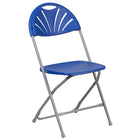 Flash Furniture HERCULES Series Plastic Fan Back Folding Chair - Blue-650 lb. Weight Capacity