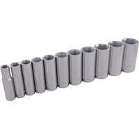 Gray Tools 11 Piece 3/8" Drive 6 Point SAE, Deep Chrome Socket Set, 3/8"-1"-Contains Sizes: 3/8", 7/16", 1/2", 9/16", 5/8", 11/16", 3/4", 13/16", 7/8", 15/16", 1".