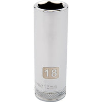 Dynamic Tools 1/2" Drive 6 Point Metric, 23mm Deep Length, Chrome Finish Socket-Size: 23 mm