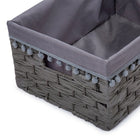 Truu Design Woven Paper Storage Baskets with Pom-Pom Liner, 11 x 15 inches, Grey-Great way to neatly store and organize all your household items