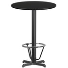 Flash Furniture Laminate 30" X-Base Round Table, Black (XURD30BKT22B3F)-Bar Height Hospitality Table