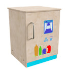 Flash Furniture Bright Beginnings Commercial Grade Green Guard Certified Wooden Children's Kitchen Refrigerator-Assembles in One Hour or Less