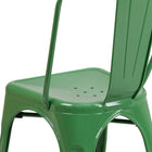 Flash Furniture Commercial Grade Green Metal Indoor-Outdoor Stackable Chair-Green Powder Coated Frame Finish