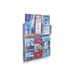 Azar Displays 16.5" x 14.5" 6-Pocket Wall Mount Acrylic Brochure Holder, Clear, 2 Pack (252066)-6-pocket wall mount brochure holder maximizes advertising opportunities