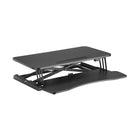 Uplite Electric Standing Desk Riser Ergonomic Motorized Sit Stand Height Adjustable Workstation Dual Monitor Power Converter-Steel base with a solid 44 lbs (20kg) load capacity is designed to remain sturdy while you work. The x-lift design rises and lowers straight up and down, increasing sturdiness and saving space.