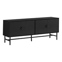 Monarch Specialties 2733 Tv Stand - 60"L/Black With Black Metal-This contemporary 60 inch TV stand makes an eye-catching and chic media entertainment centre for your living room or bedroom