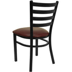 Flash Furniture HERCULES Series Black Ladder Back Metal Restaurant Chair - Burgundy Vinyl Seat-Burgundy Vinyl Upholstered Seat