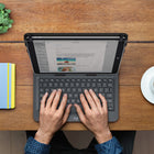 Logitech Universal Folio Case with Integrated Bluetooth Keyboard for 9-10" Tablets - Black-Dimensions: 10.7" x 8.3" x 1"
