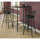 Monarch Specialties 2398 Barstool - Swivel/Black Metal - 2 Pack-Upholstered in easy care black leather-look material