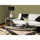Yield End Table with Chrome Frame and Black Glass Top-Chrome Finish Steel Base